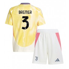 Juventus Gleison Bremer #3 Bortedraktsett Barn 2024-25 Kortermet (+ korte bukser)